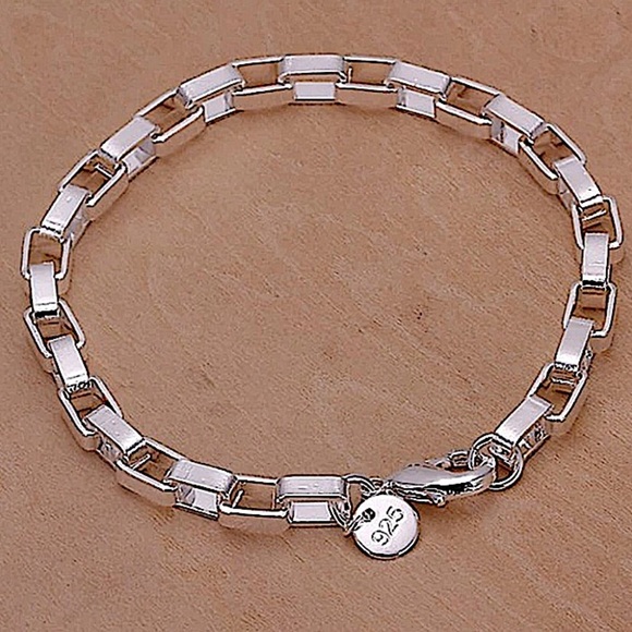 STERLING SILVER BOX CHAIN BRACELET - Picture 4 of 5